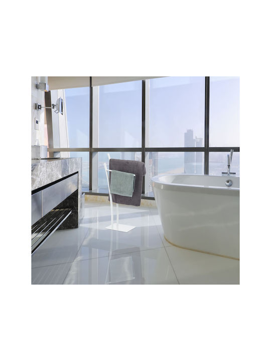 Relaxdays Raft de Haine de Baie Dublu 88x43cm Inox Gri