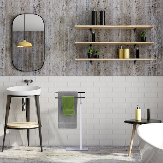 Relaxdays 78x44cm Inox Graue Badezimmerhaken & -halter