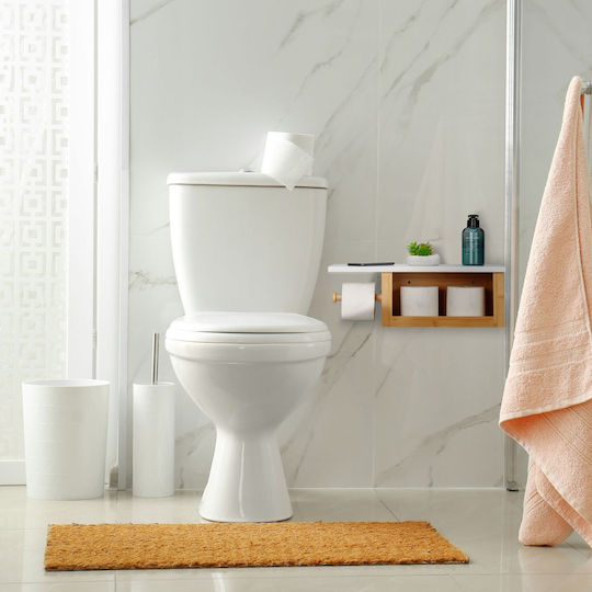 Relaxdays Badezimmerboxen und -körbe Bambus Papierhalter Braune