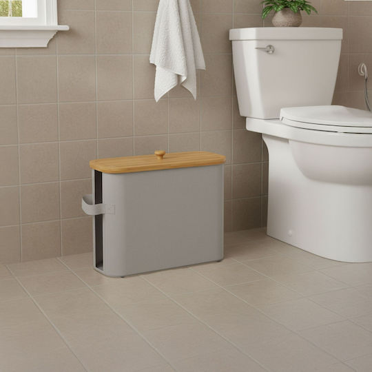 Relaxdays Bamboo Gray Paper Holder 4052025853006