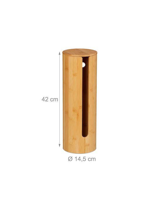 Relaxdays Bamboo Brown Paper Holder 4052025506117