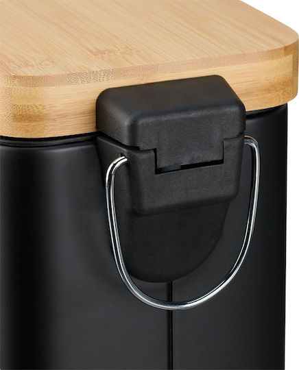 Relaxdays Plastic Bathroom Bin 5l Black
