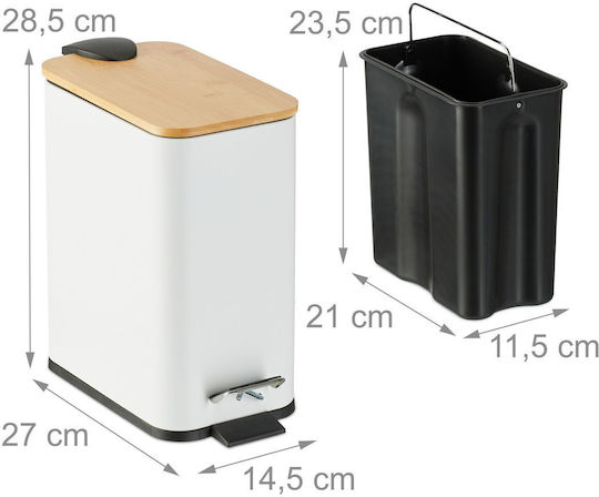 Relaxdays Coș De Baie Din Plastic 5l Alb