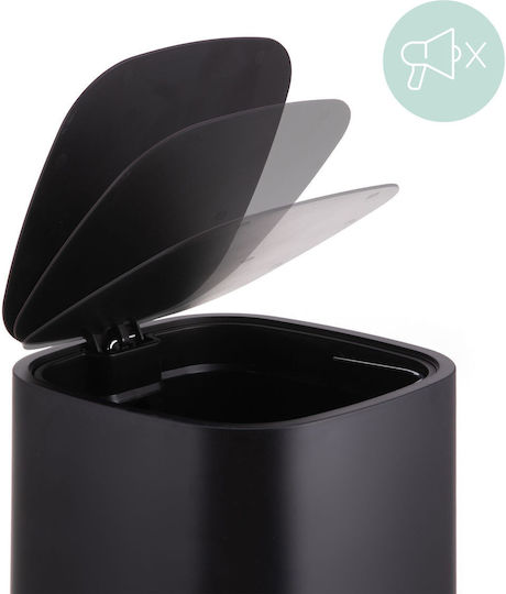Relaxdays Plastic Bathroom Bin 9l Black