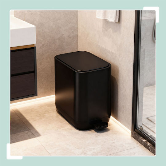 Relaxdays Kunststoff Badezimmer Behälter 7l Schwarz
