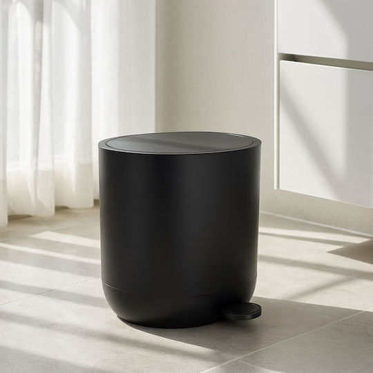 Relaxdays Plastic Bathroom Bin 7l Black