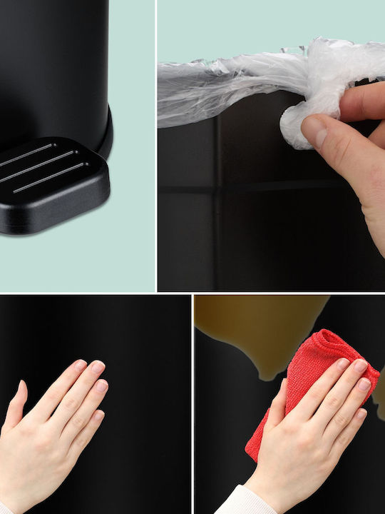 Relaxdays Kunststoff Badezimmer Behälter 5l Schwarz
