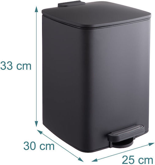 Relaxdays Plastic Bathroom Bin 12l Black