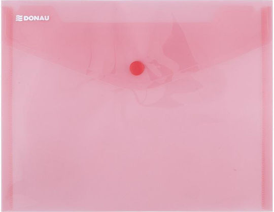 Donau Pp Document Protection Folder A5 Landscape Staple Closure 10/set Donau Transparent Red