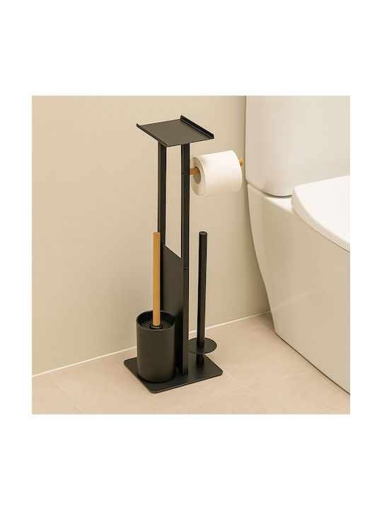Relaxdays LuxeBath Badezimmerzubehör-Set Metall Schwarz
