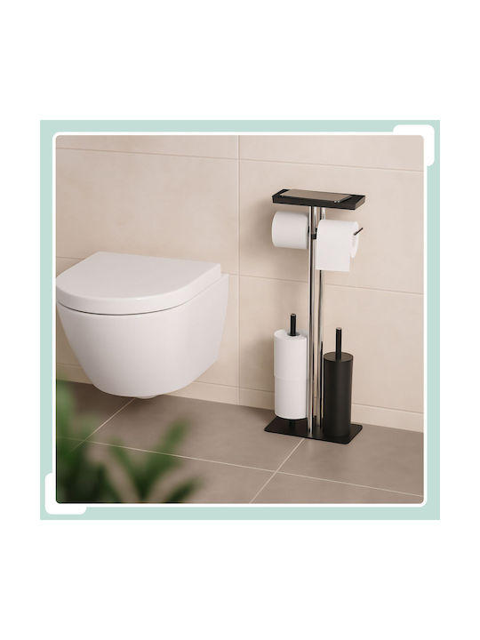 Relaxdays Relaxdays Badezimmerzubehör-Set Inox Schwarz