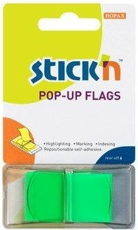 Hopax Film Autocolant Index 45 X 25mm Set 50 Foi Dispenser Stick'n Pop-up Verde