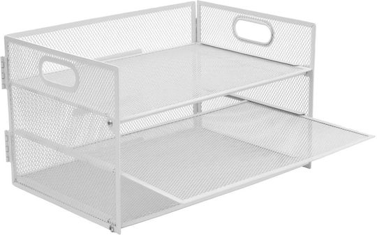 Relaxdays Organizator De Birou 3 Niveluri 20.5 X 32.5 X 23.5 Cm Metal Alb