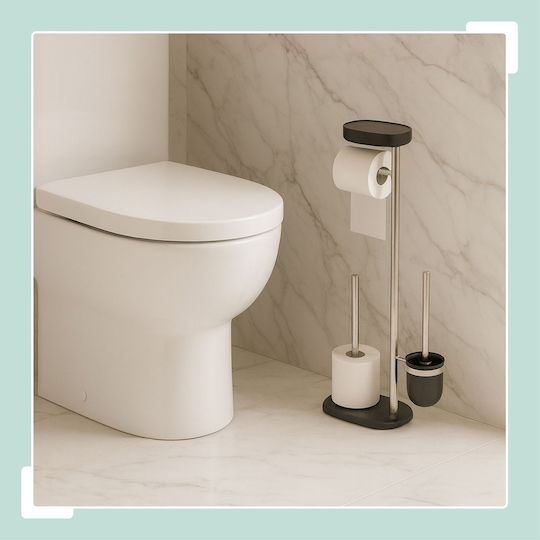 Relaxdays Set Accesorii Baie Inox Negru