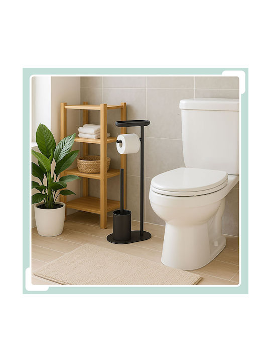 Relaxdays Set Accesorii Baie Metalic Negru