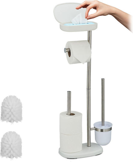 Relaxdays Set Accesorii Baie Inox Alb Relaxdays Set Accesorii Baie Inox Alb