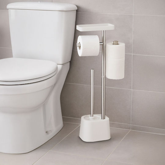 Relaxdays Set Accesorii Baie Inox Alb