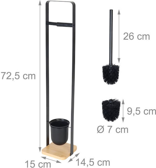 Relaxdays Set Accesorii Baie Bambus Gri