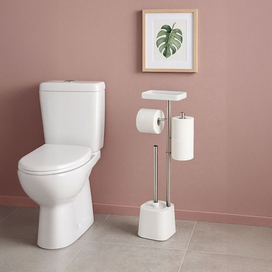 Relaxdays Set Accesorii Baie Inox Alb