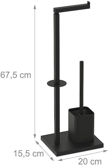 Relaxdays Set Accesorii Baie Metalic Negru