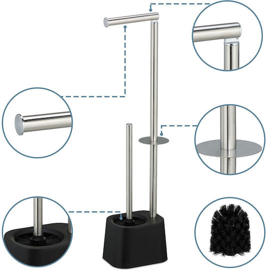 Relaxdays Set Accesorii Baie Inox Negru