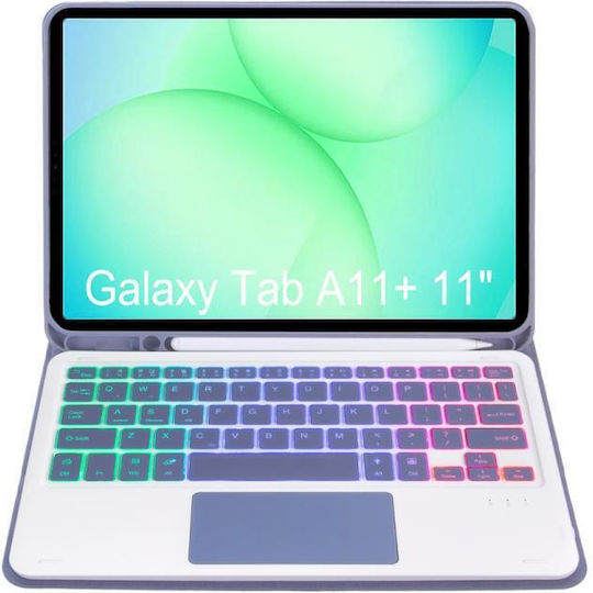 Flip Cover Mit Tastatur Lila (Samsung Galaxy Tab A11 Plus)