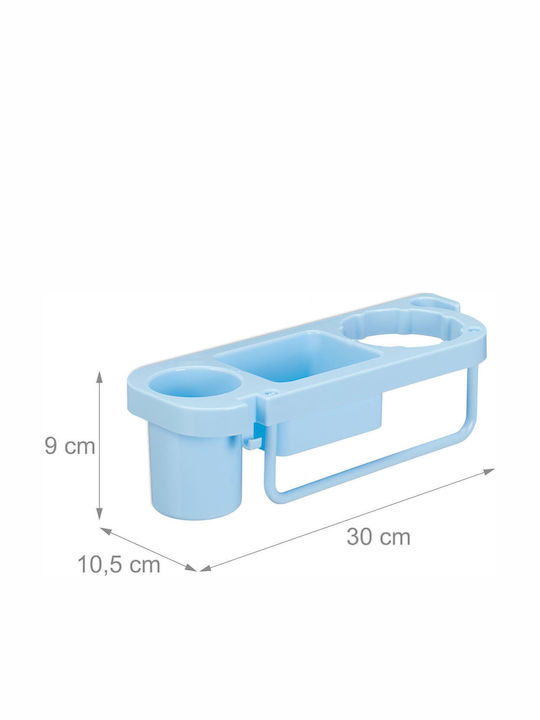 Relaxdays Wall Mounted Bathroom Shelf Plastic 30x10.5x9cm Blue