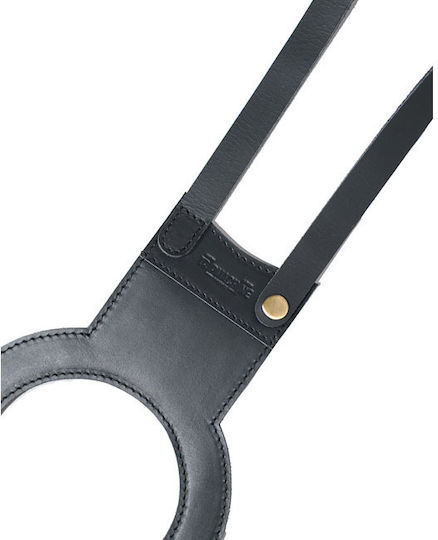 Tripmachine Curea Din Piele Pentru Rezervor Motocicletă Royal Enfield Super Meteor 650 Neagră Tank Strap Black