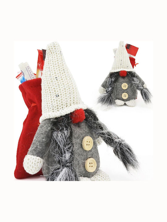 Decorative Gray Plastic Christmas Santa 15x10x9cm