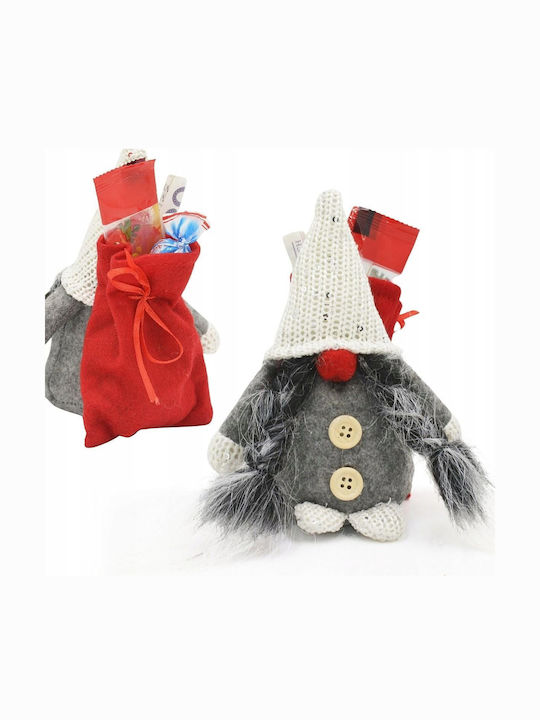 Decorative Gray Plastic Christmas Santa 15x10x9cm