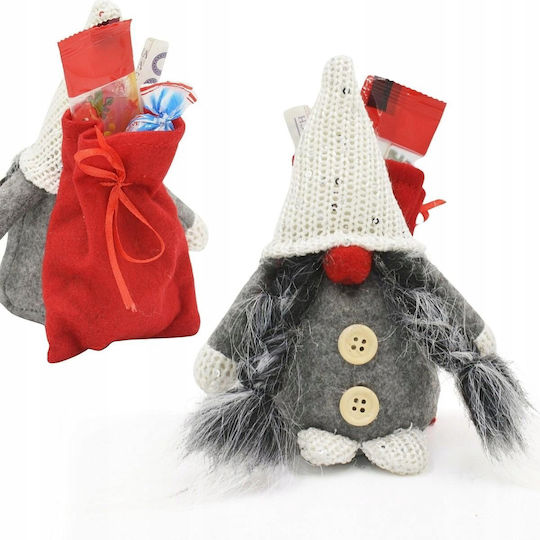 Decorative Gray Plastic Christmas Santa 15x10x9cm