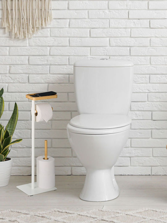 Relaxdays Metal Bathroom Bin White