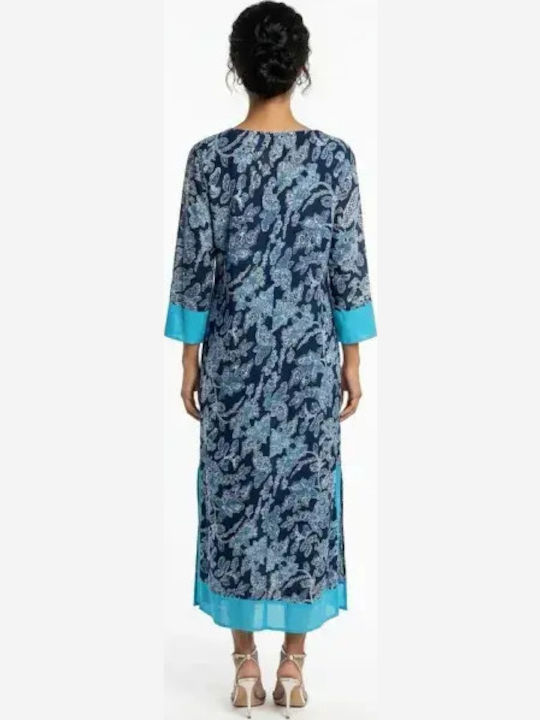 Platinum Fashion Women's Maxi Caftan Beachwear Blue