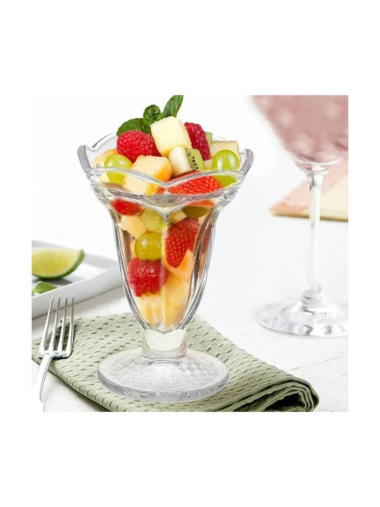 Boluri De Servire Înghețată Rotund Din Sticlă Transparent Cu Diametrul 10 Cm 6 Bucăți