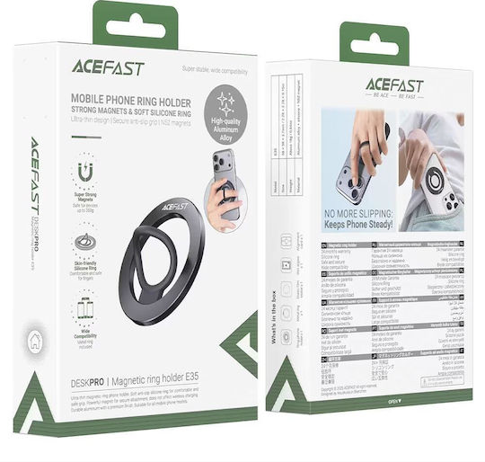 Acefast Пръстен-Държач За Телефон В Черен Цвят