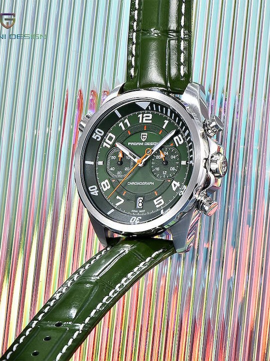 Herrenuhr Automatisch mit Grünem Lederriemen