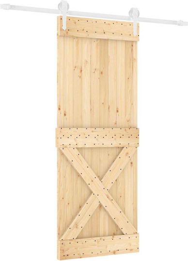 Συρόμενη Πόρτα Φυσικό Λευκό 80 X 210 Cm 3445146 Καφέ