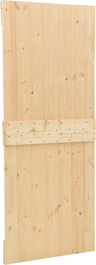 Schiebetür Natürliches Schwarz 90 x 210 cm Massivholz Kiefer 3444859 Braun