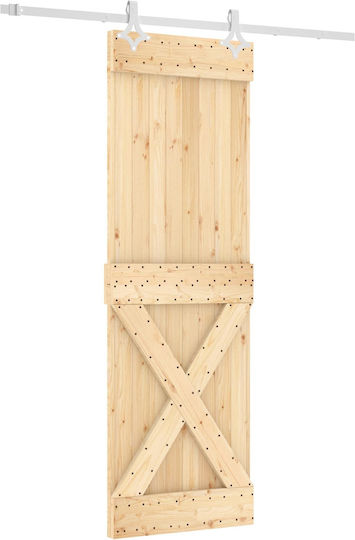 Schiebetür Natürliches Weiß 70 x 210 cm 3445091 Braun
