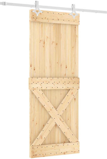 Συρόμενη Πόρτα Φυσικό Λευκό 80 X 210 Cm 3445092 Καφέ