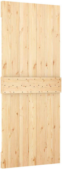 Sliding Door Natural White 80 x 210 cm Solid Pine Wood 3445006 Brown
