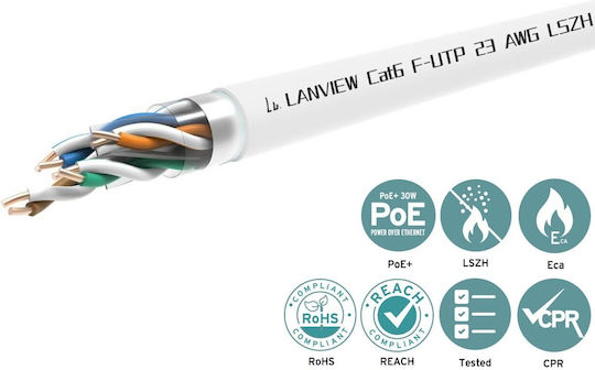 Lanview U/UTP Cat.6 (Gigabit) Καλώδιο Δικτύου Ethernet
