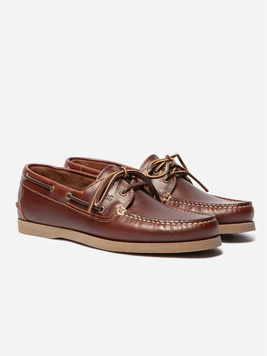 Phenis Δερμάτινα Ανδρικά Boat Shoes σε Ταμπά Χρώμα