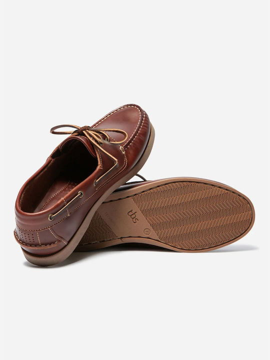 Phenis Δερμάτινα Ανδρικά Boat Shoes σε Ταμπά Χρώμα