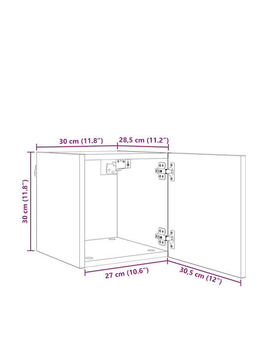vidaXL Wohnzimmer TV-Einheit Schwarze Eiche M30.5xB30xH30cm