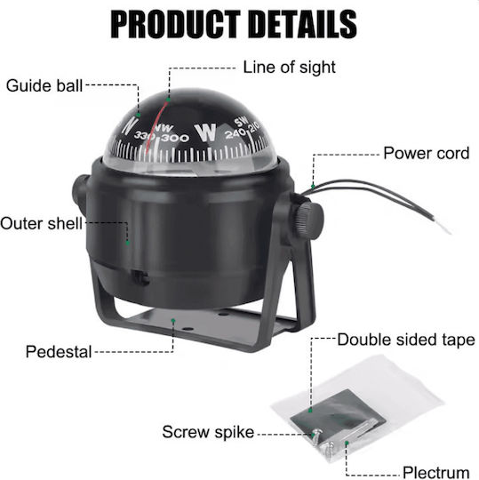 Spv T Boat Compass Led Lighting Black