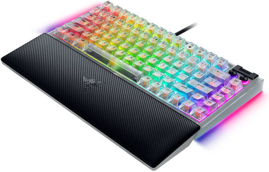Razer BlackWidow V4 Gaming Mechanical Keyboard 75% with Razer Orange Switches and RGB Lighting English US Phantom White Edition