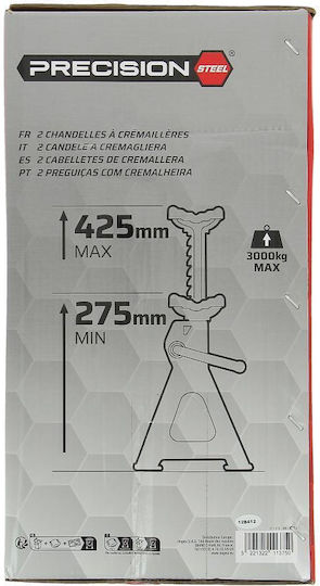 Precision Set Car Support Stands Lifting Capacity Up To 3 Tons 2 Pieces 211375