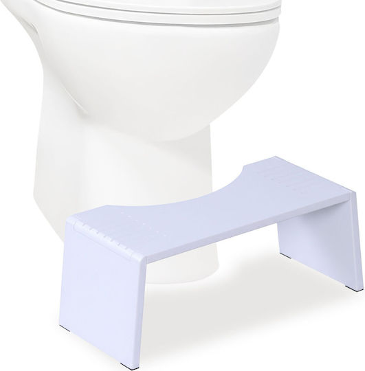 Scaun De Toaletă Relaxdays 43,5 X 20 X 19 Cm Pliabil Antiderapant Bambus Alb