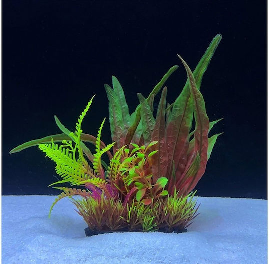Aqua Natura Plant Decorațiune Pentru Acvariu Plantă Artificială Plastică Burgund-verde 18 Cm Mix De Plante